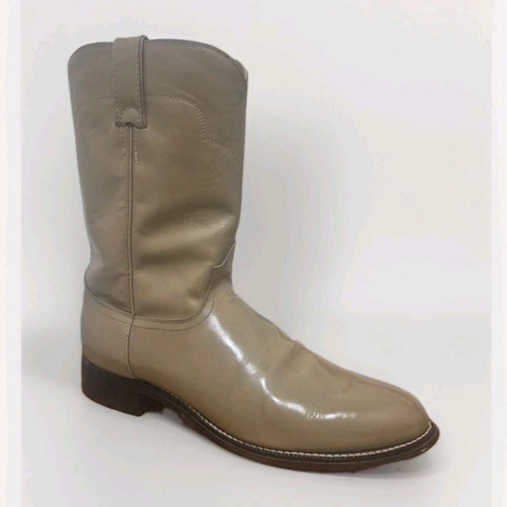 Vintage Tony Lama 7705M Tan Leather Roper Western Boots Men's 9.5D (Women's 11)